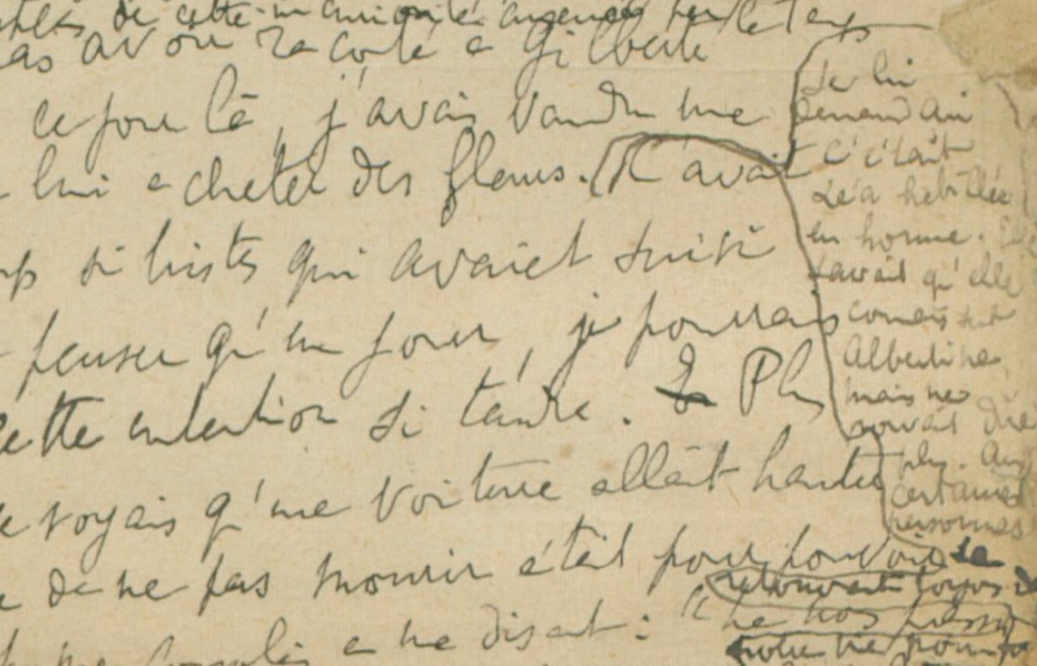 Marcel Proust - manuscrit - Léa habillée en homme